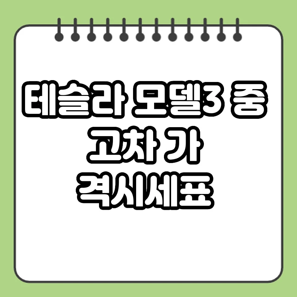 테슬라 모델3 중고차 가격 시세표 썸네일