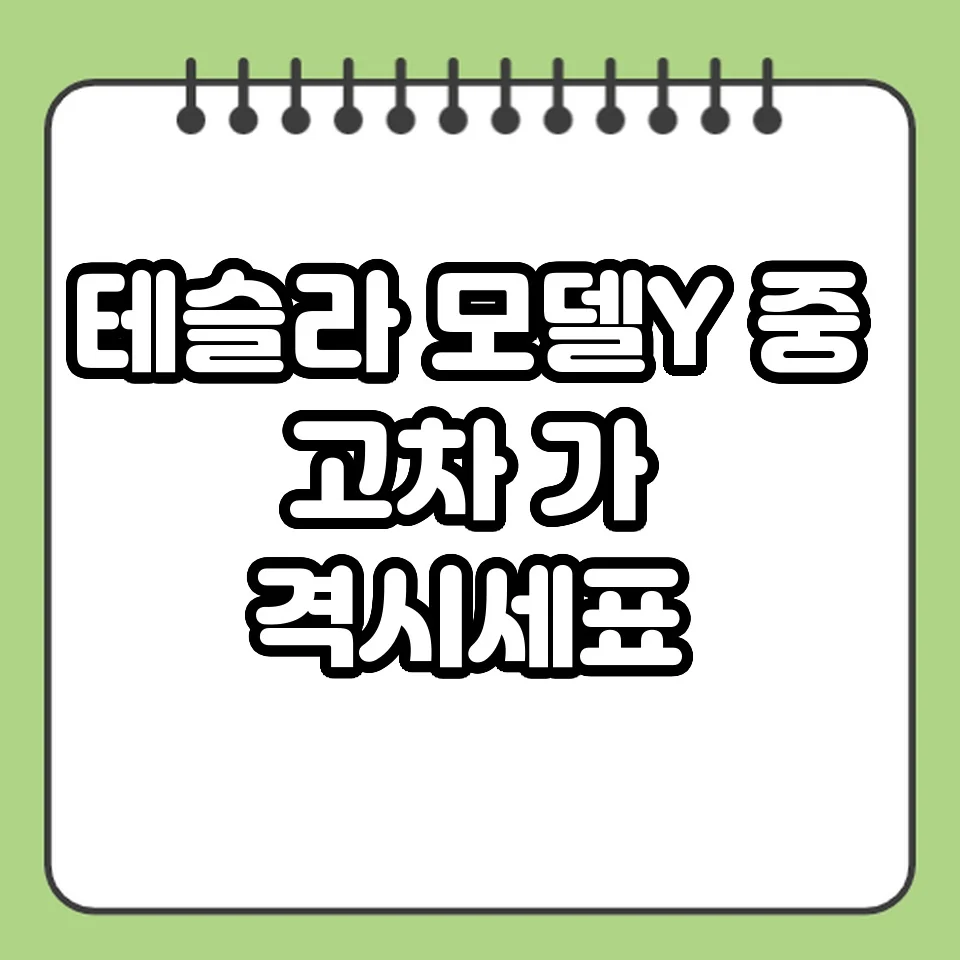 테슬라 모델Y 중고차 가격 시세표 썸네일